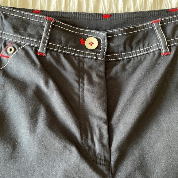 CONRAD C Collection Black Wide Leg Pant Accent Stitching Summer Nautical Chic - Picture 13 of 13